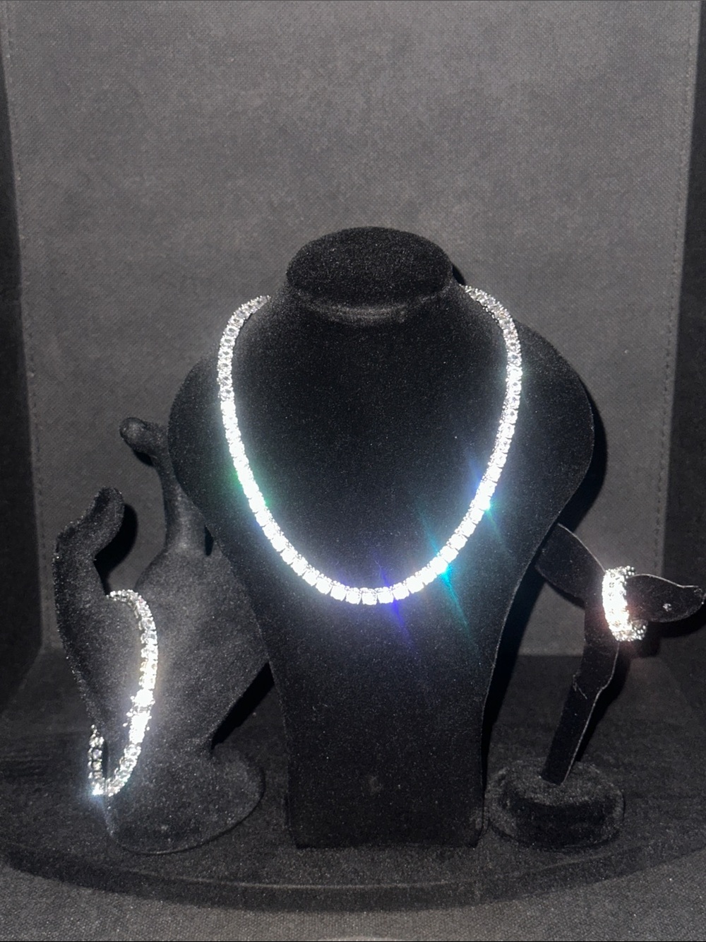 Sparkling Clear Stone Tennis Necklace - Shimmering Silver Tone